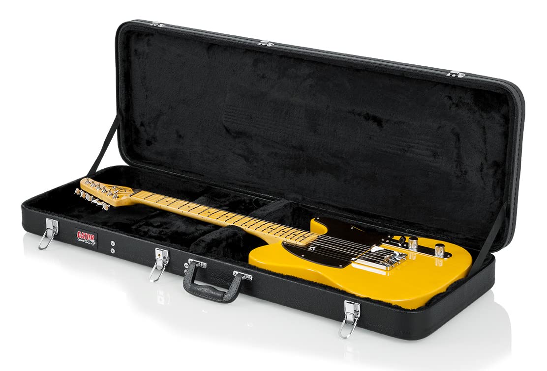 Gator GWE-ELEC Hardshell Wood Case for Electric Guitar w/ Instrument Cable