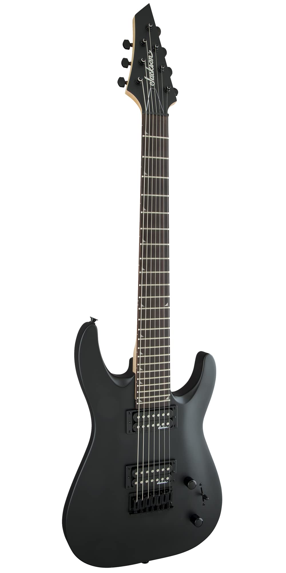 Jackson JS Series Dinky Arch Top JS22-7 DKA HT Electric Guitar - Satin Black w/ Instrument Cable