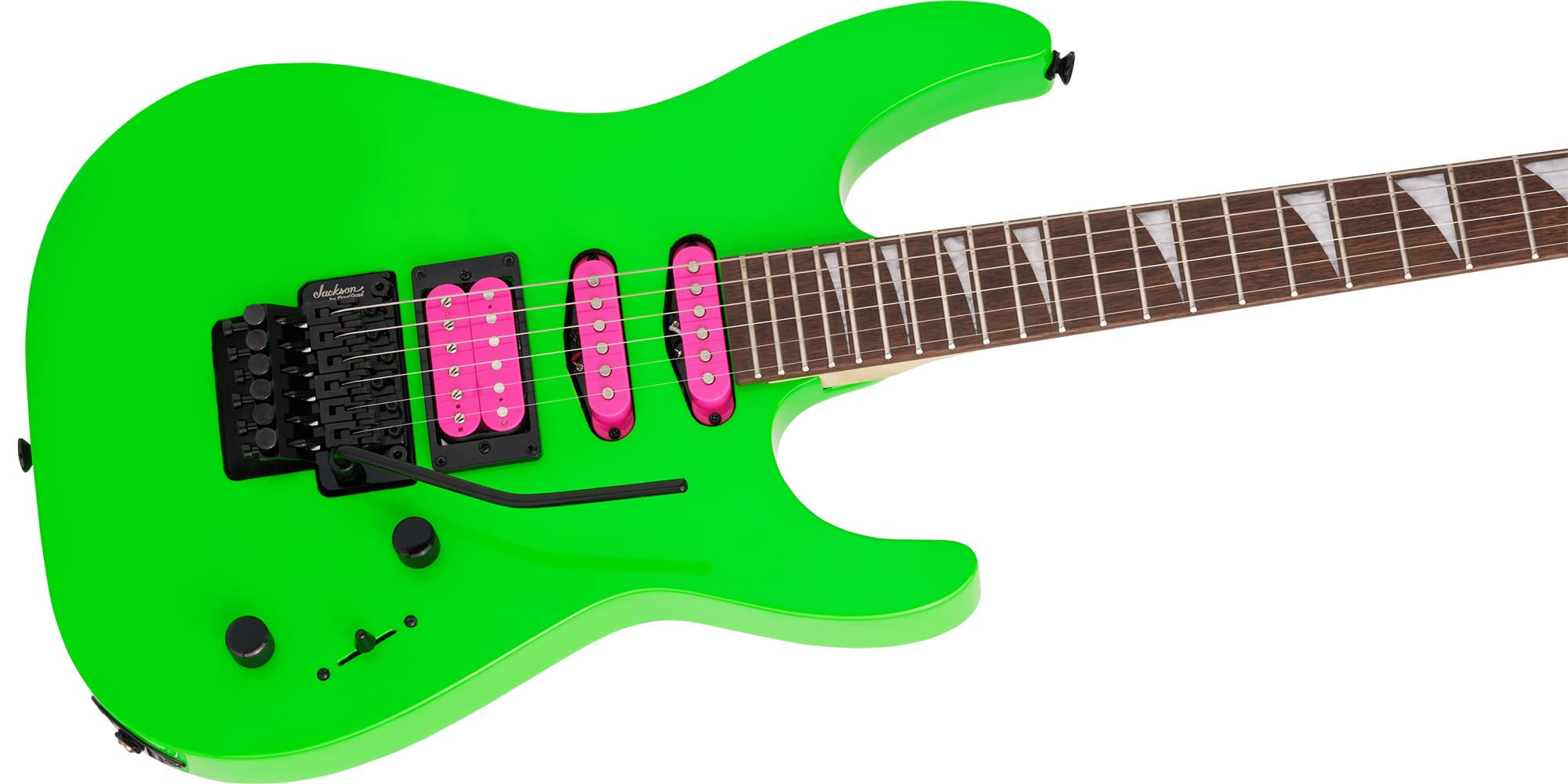 Jackson X Series Dinky DK3XR HSS Electric Guitar - Neon Green w/ Instrument Cable