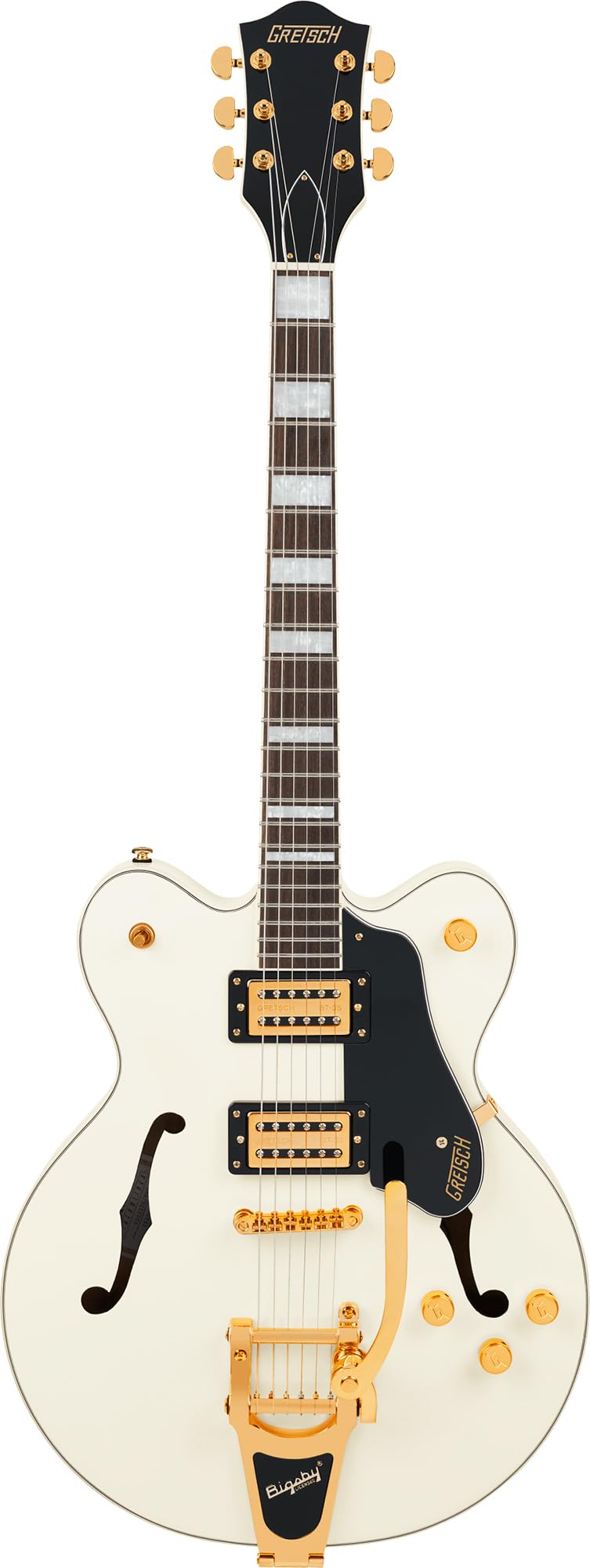 Gretsch G2622TG Streamliner Center Block Double-Cut with Bigsby Electric Guitar - Vintage White w/ Strap