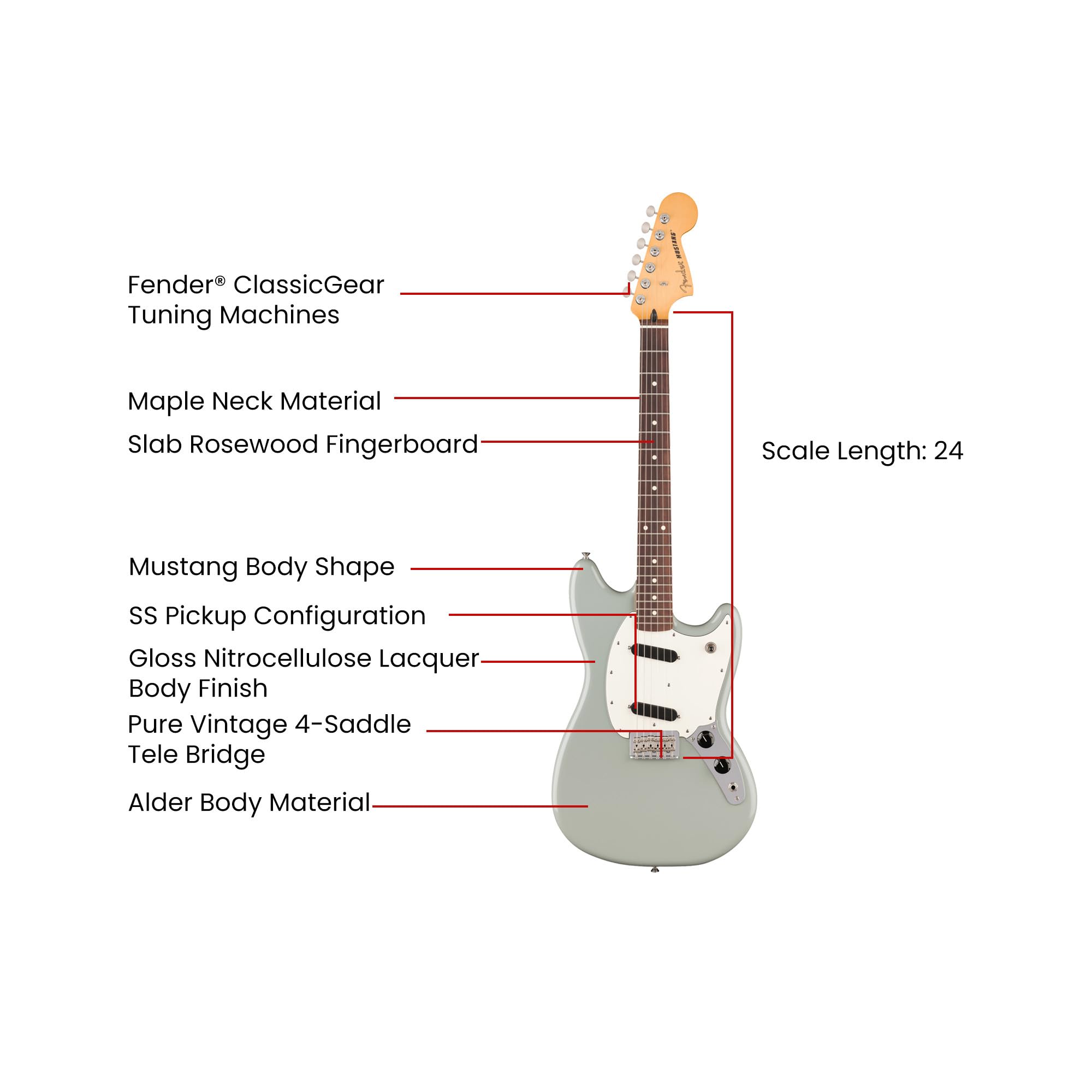 Fender Player II Mustang - Cactus Gray