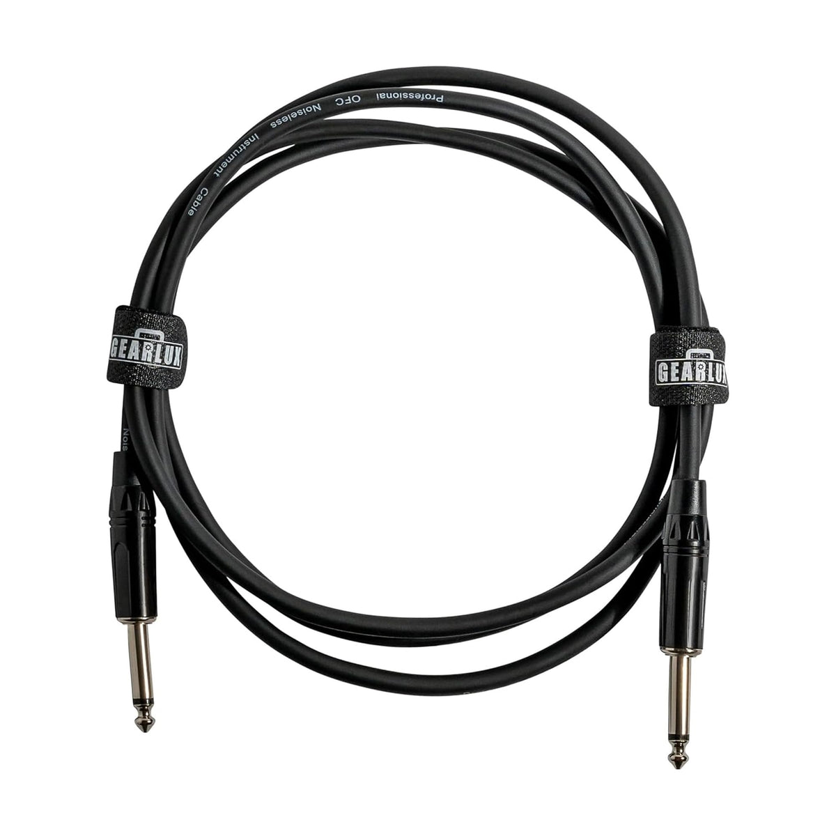 Gearlux 6-Foot Instrument Cable, 1/4 Inch, Straight-Straight, Black - 10 Pack