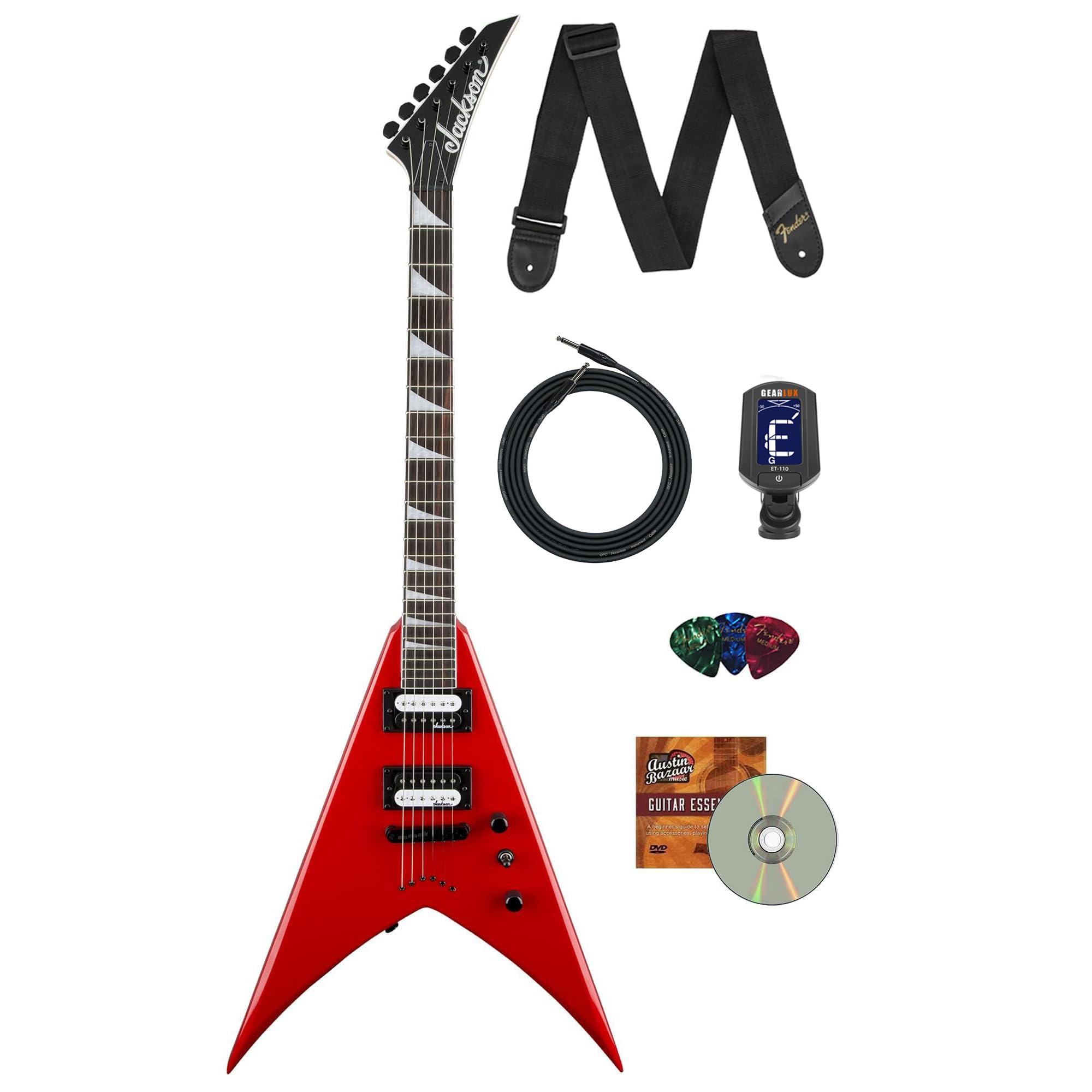 Jackson JS Series King V JS32T Electric Guitar - Ferrari Red w/ Instrument Cable