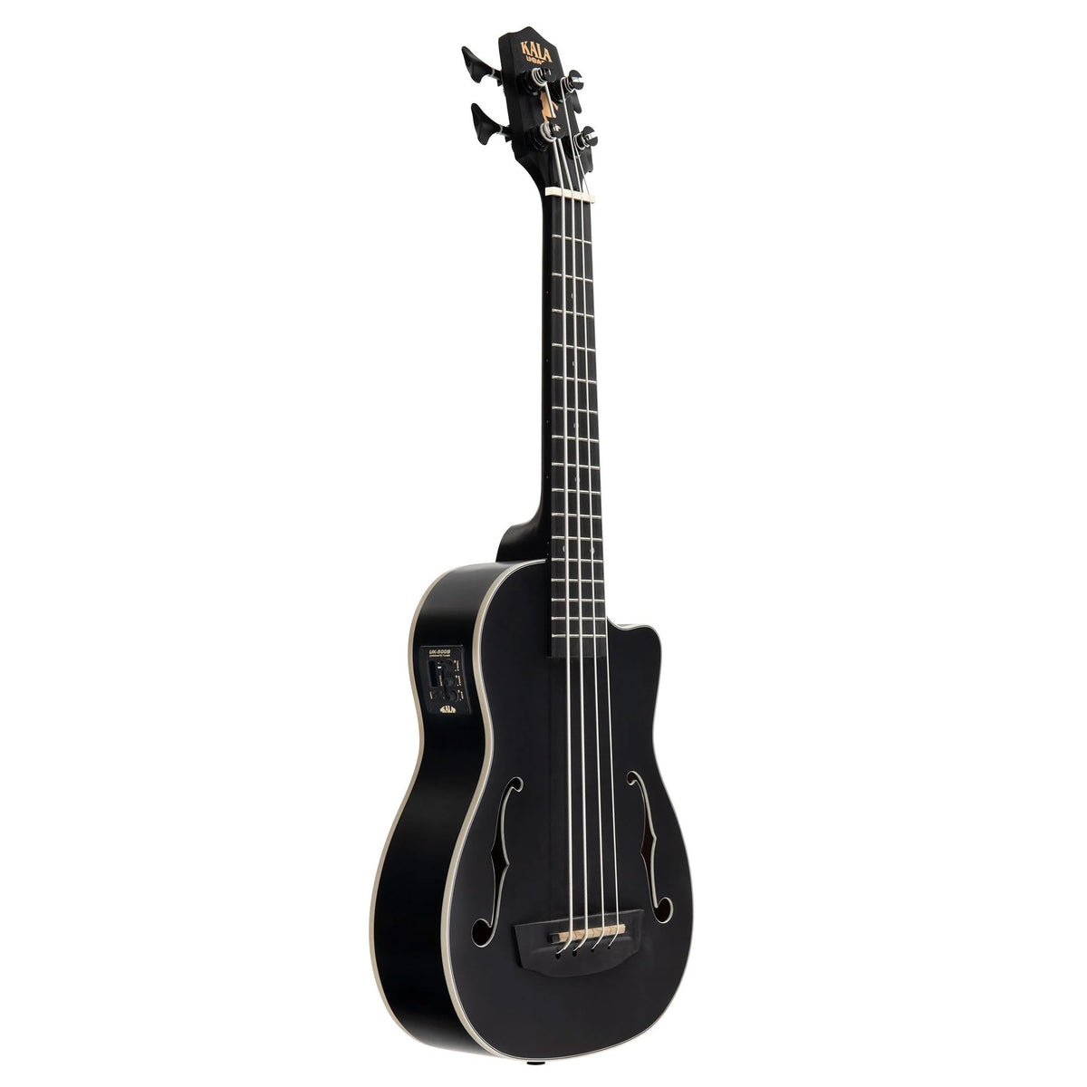 Kala UBASS-JYMN-BK-FS Black Journeyman Mahogany Fretted Acoustic-Electric U-Bass