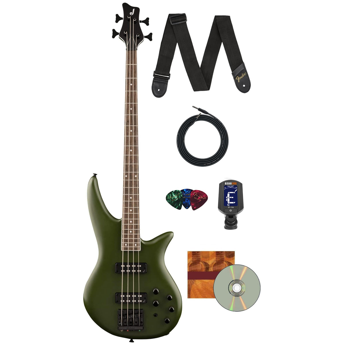Jackson X Series Spectra Bass SBX IV Bass Guitar - Matte Army Drab w/ Instrument Cable