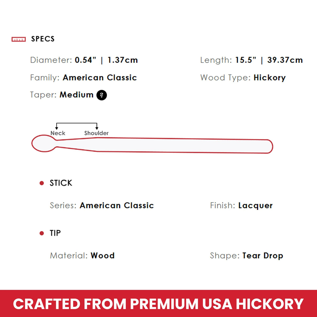 Vic Firth American Classic 7A Drumsticks - 6 Pairs