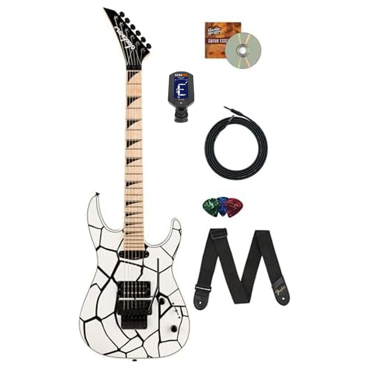 Jackson X Series Dinky DK1A Electric Guitar - White Tortoise w/ Instrument Cable