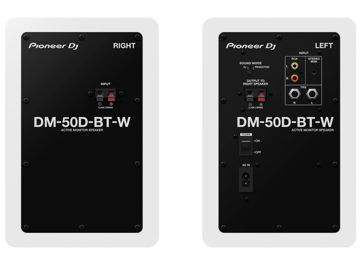 Pioneer DM-50D-BT 5-Inch Desktop Active Bluetooth Monitor Speaker - White w/ Laptop Stand
