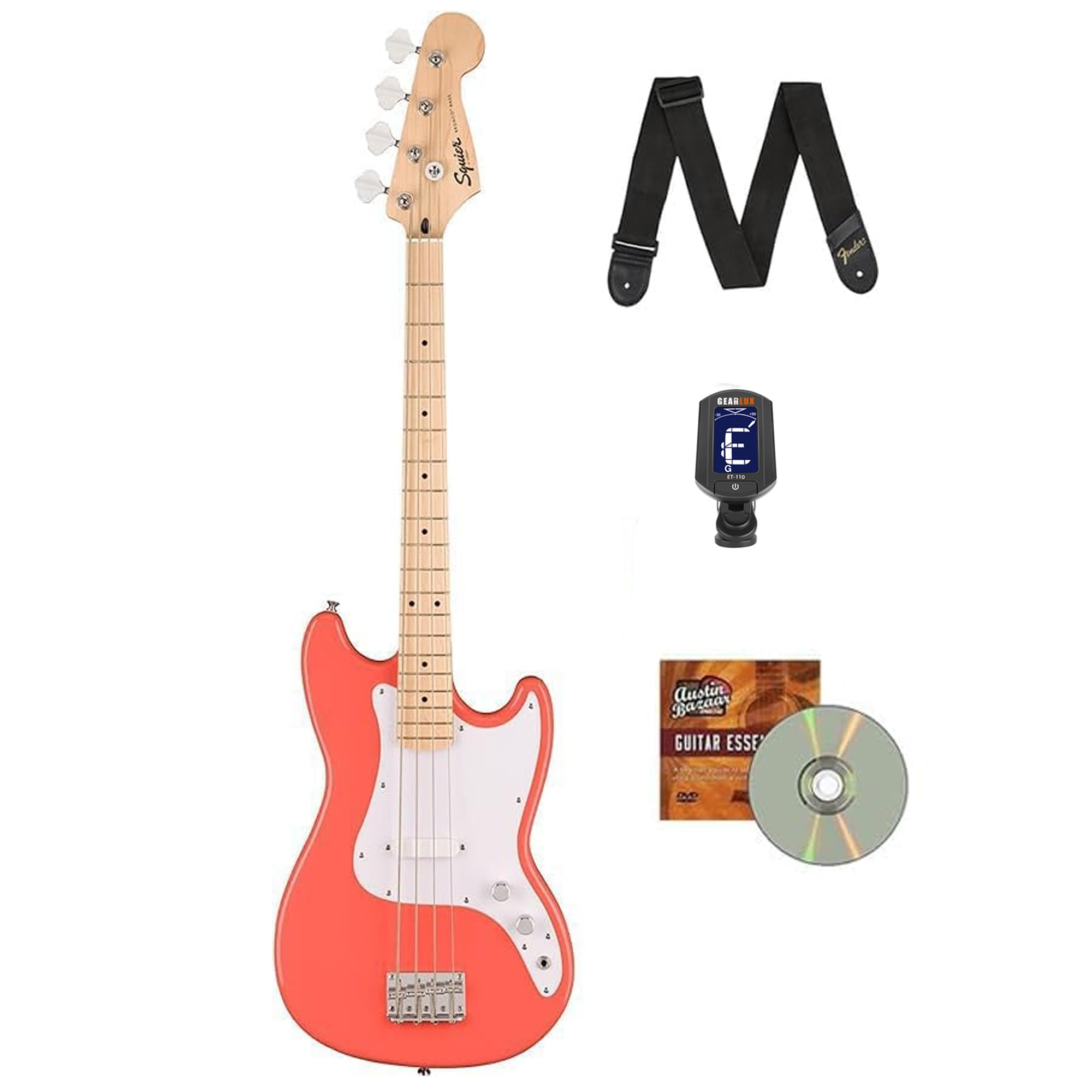 Fender Squier Sonic Bronco Bass - Tahitian Coral w/ Tuner