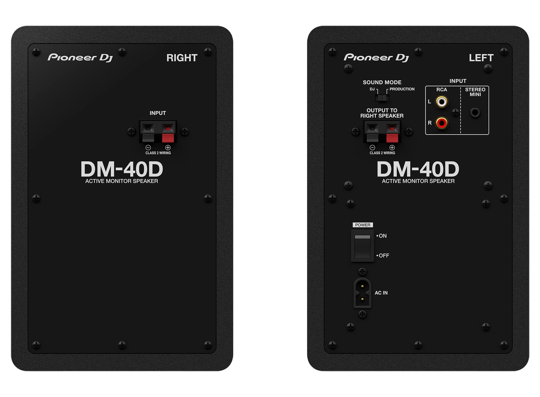 Pioneer DJ DM-40D 4-Inch Desktop Active Monitor Speaker - Black w/ Laptop Stand