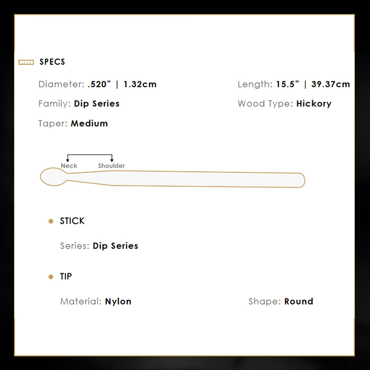 Zildjian 7A DIP Nylon Tip Drumsticks