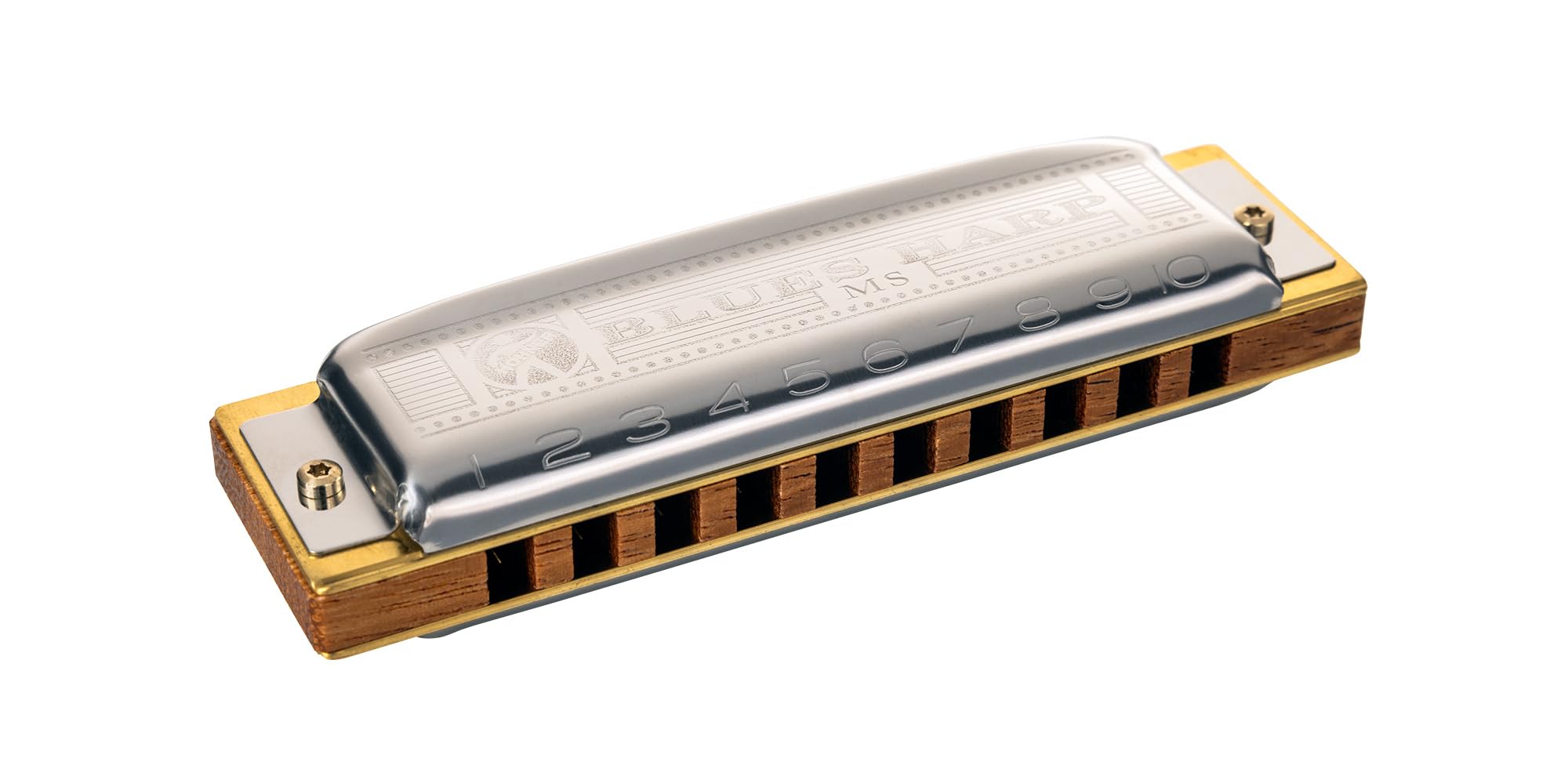 Hohner 532 Blues Harp MS Harmonica - Key of D w/ Instructional Manual