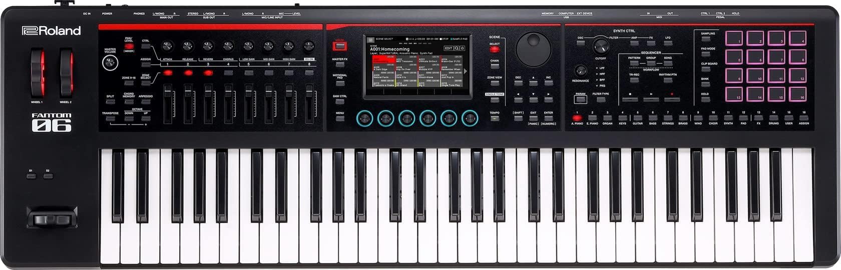 Roland Fantom-06 Synthesizer Keyboard w/ Sustain Pedal