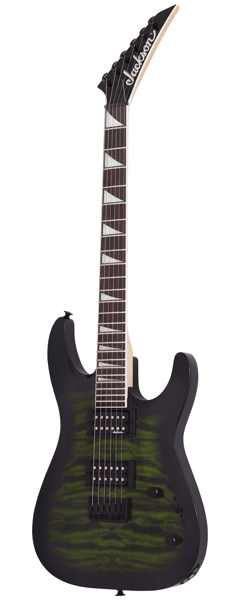 Jackson JS Series Dinky Arch Top JS32Q DKA HT Electric Guitar - Transparent Green Burst w/ Instrument Cable