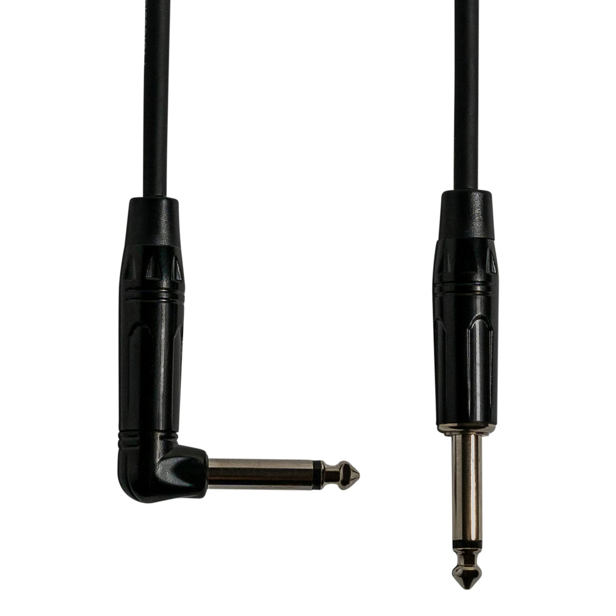Gearlux 36-Inch Guitar Patch Cable, 1/4 Inch, Straight-Angled, Black - 6 Pack