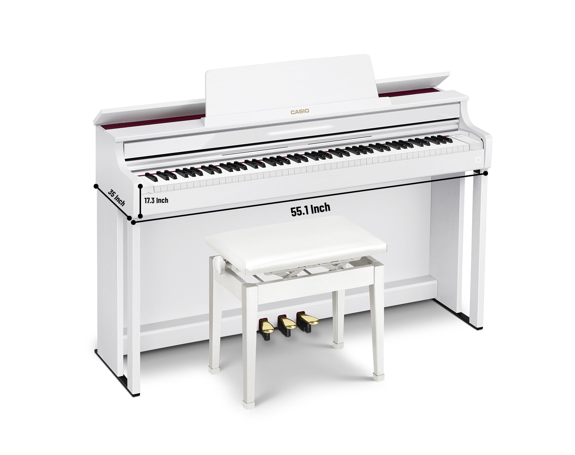 Casio AP-550 Celviano 88-Key Digital Piano - White w/ Headphones
