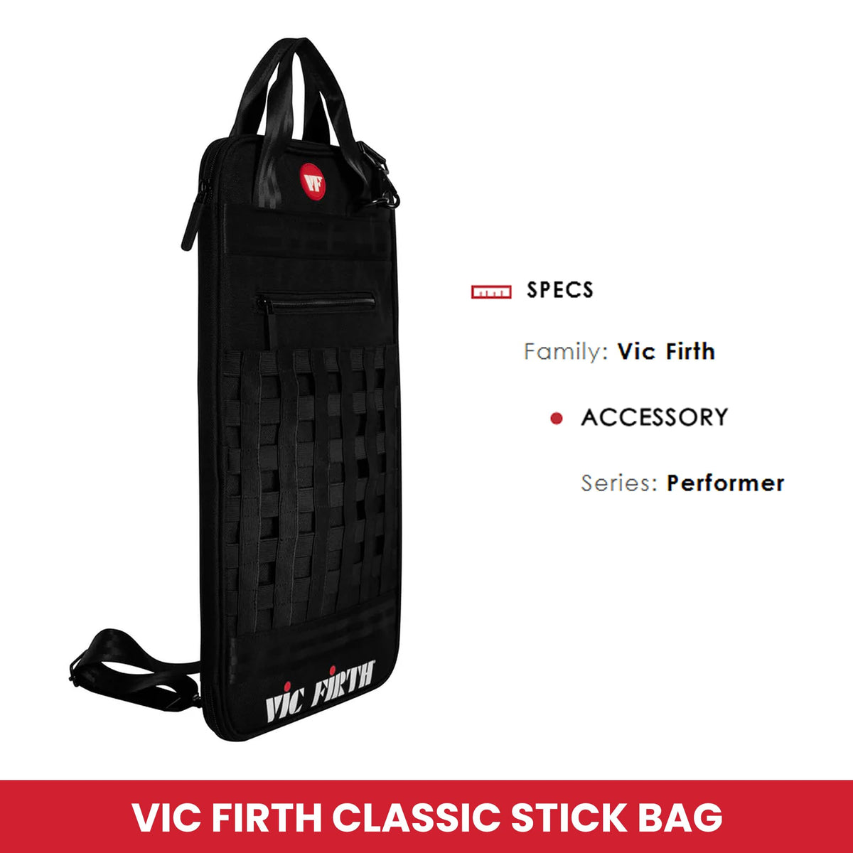 Vic Firth VXSB0063 Performer Classic Stick Bag - Black