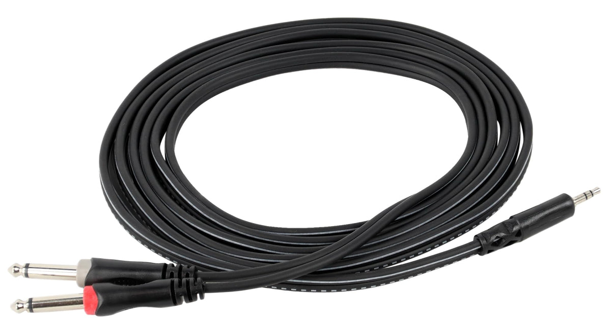 Gearlux 10-Foot 3.5 mm TRS (1/8") to Dual 1/4-Inch TS Stereo Breakout Cable - 2 Pack