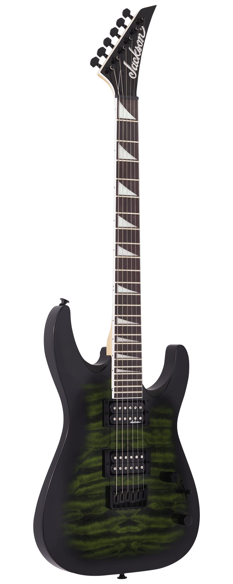Jackson JS Series Dinky Arch Top JS32Q DKA HT Electric Guitar - Transparent Green Burst w/ Instrument Cable