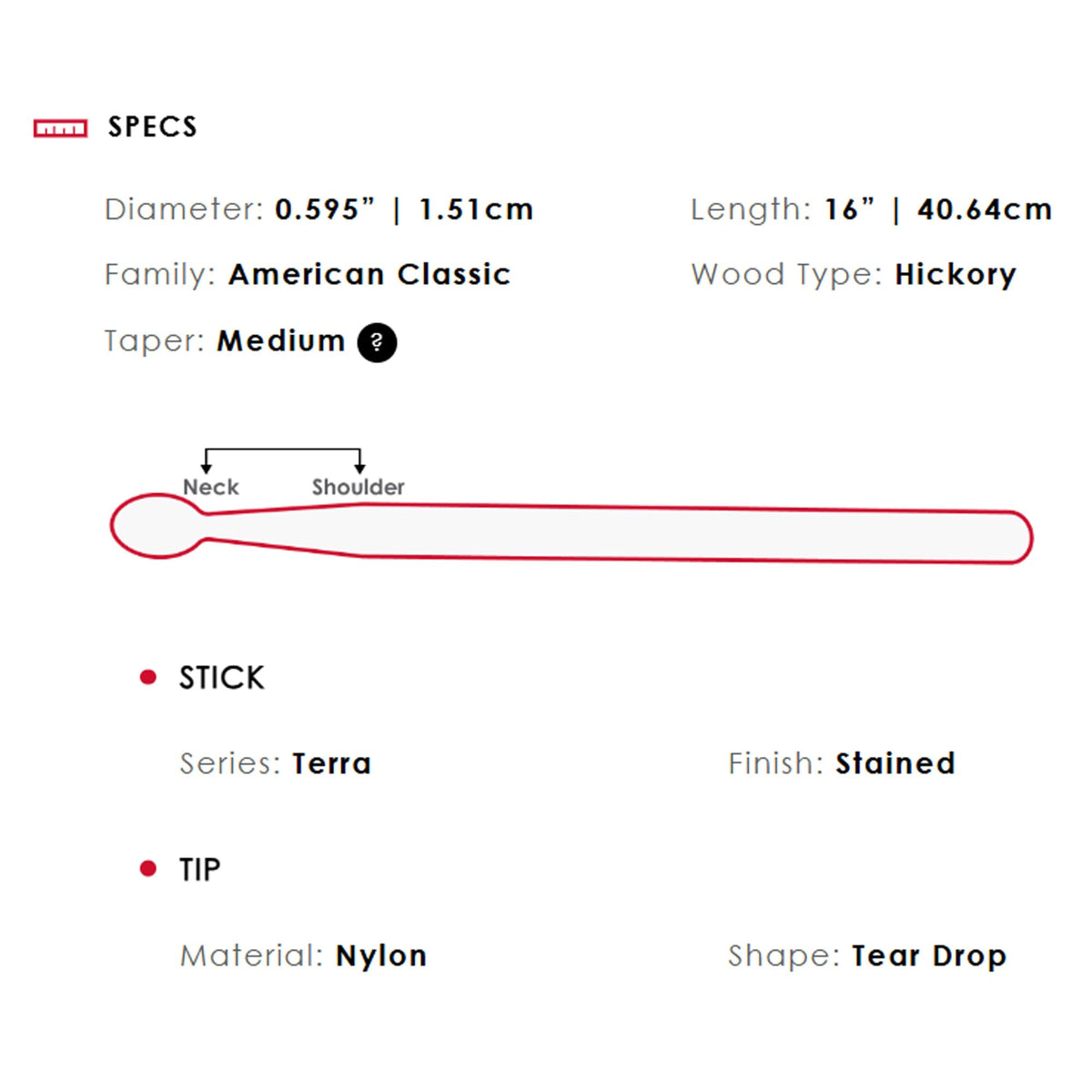 Vic Firth American Classic 5B Terra Nylon Tip Drumsticks - 3 Pack
