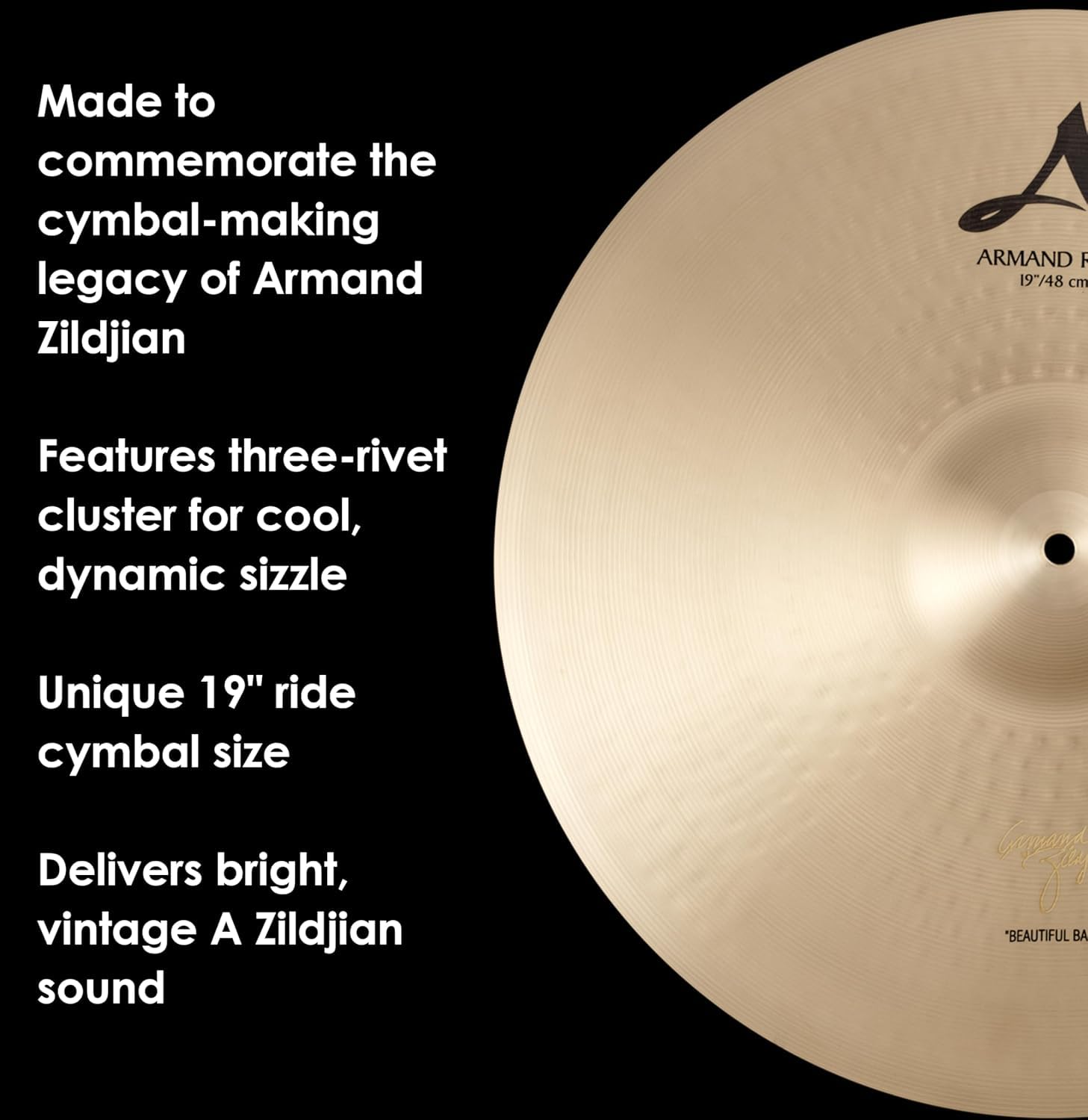 Zildjian A0044 19" A Armand Beautiful Baby Ride Cymbal