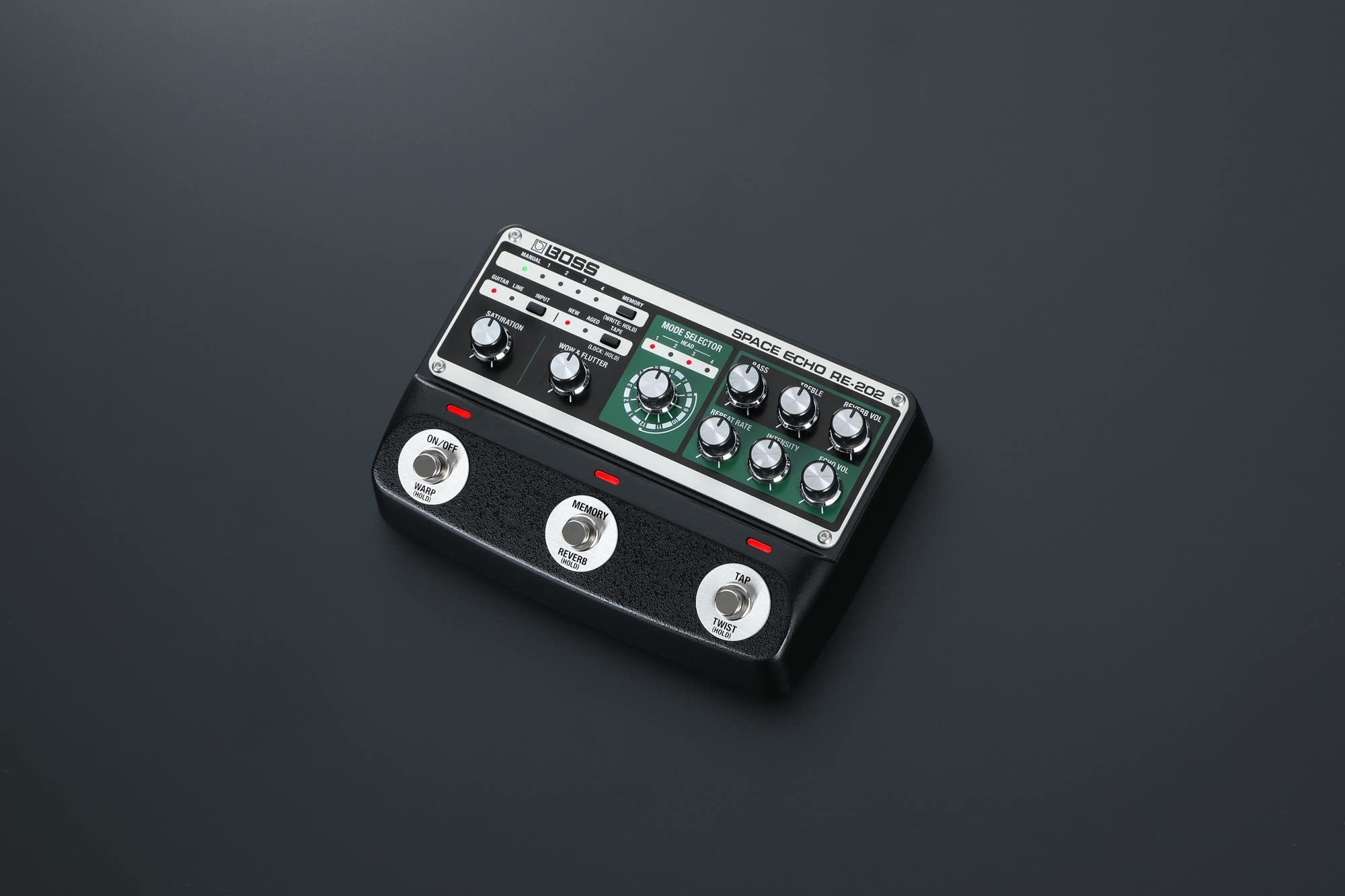 Boss RE-202 Space Echo Delay and Reverb Effects w/ Instrument Cables