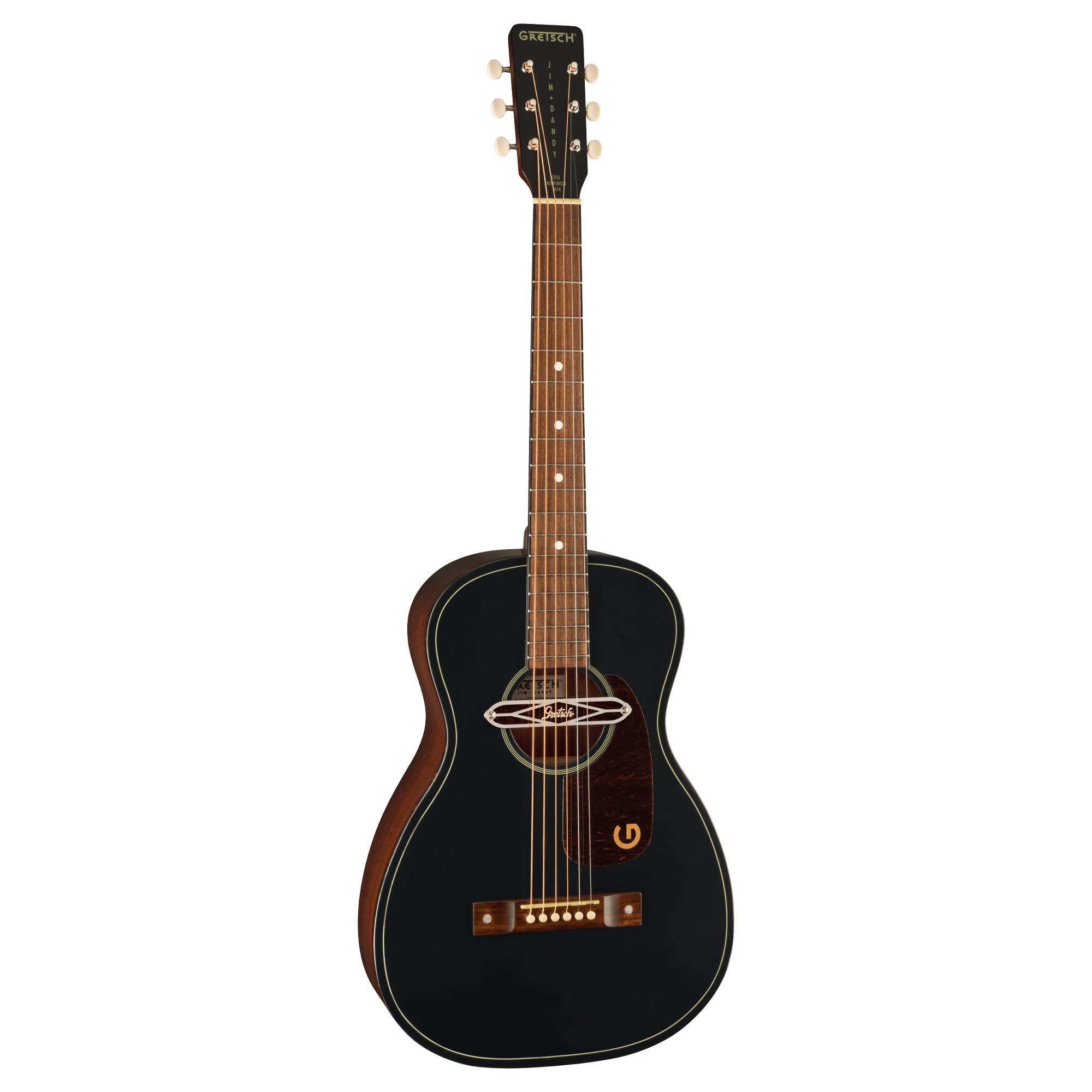 Gretsch Jim Dandy Deltoluxe Parlor Short Scale Acoustic-Electric Guitar - Black Top