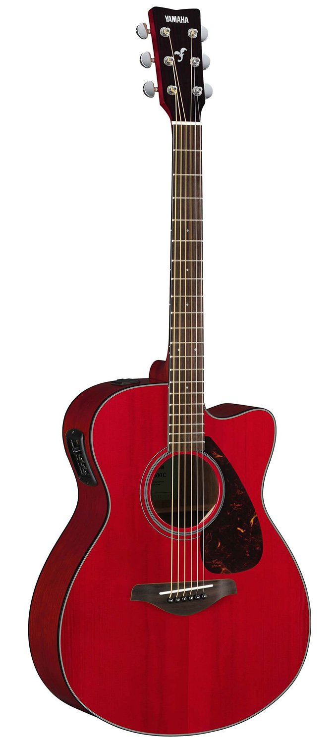 Yamaha FSX800C Solid Top Small Body Acoustic-Electric Guitar - Ruby Red w/ Gig Bag