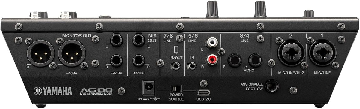 Yamaha AG08 Live Streaming 8-Channel Mixer - Black