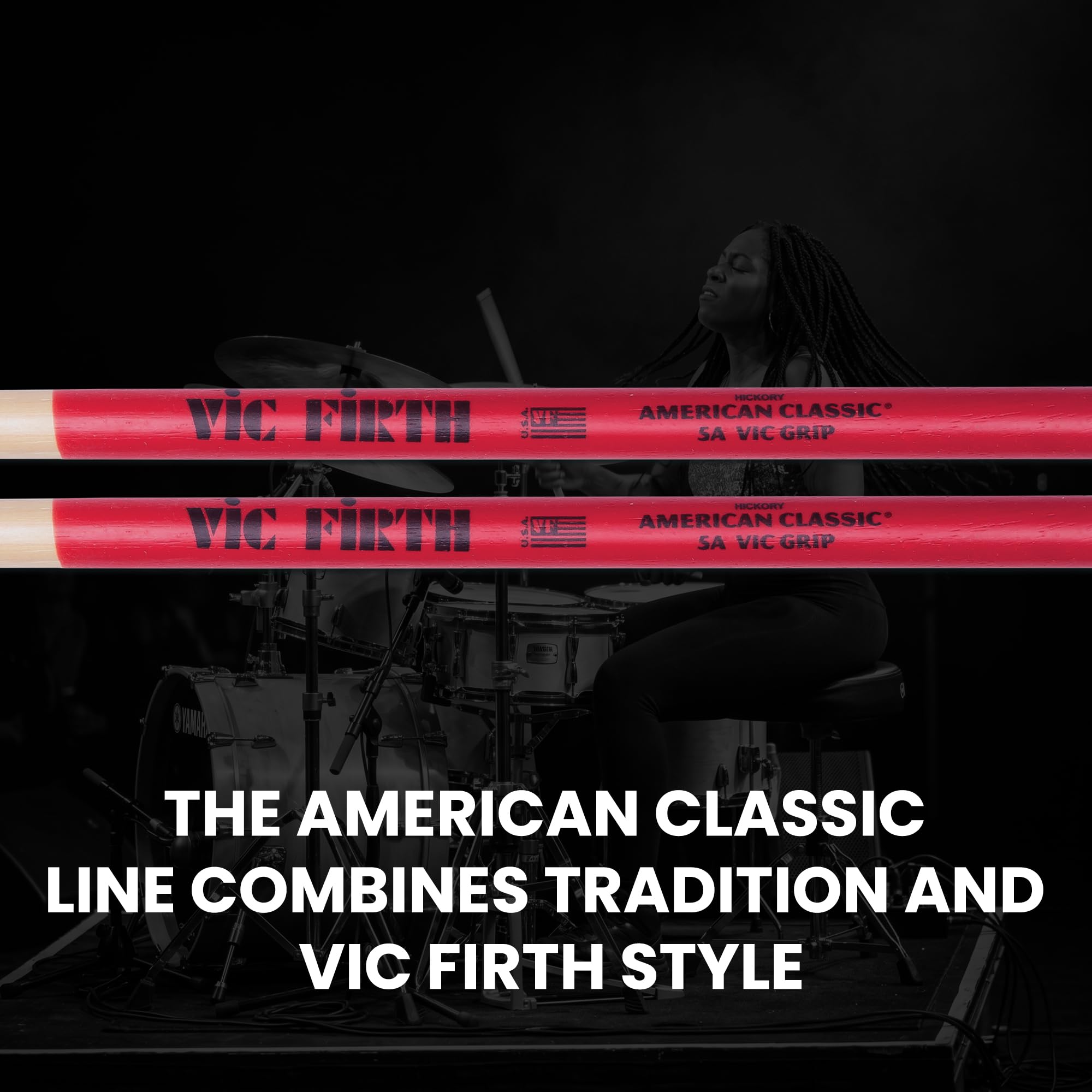 Vic Firth American Classic 5A Vic Grip Red Drumsticks