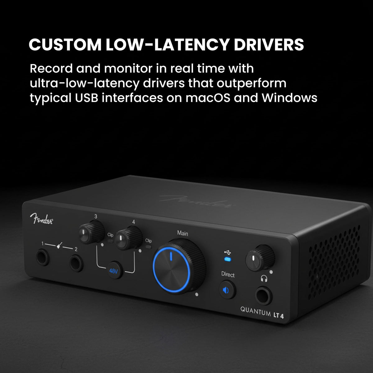 Fender Quantum LT 4 USB-C Audio Interface w/ Headphones