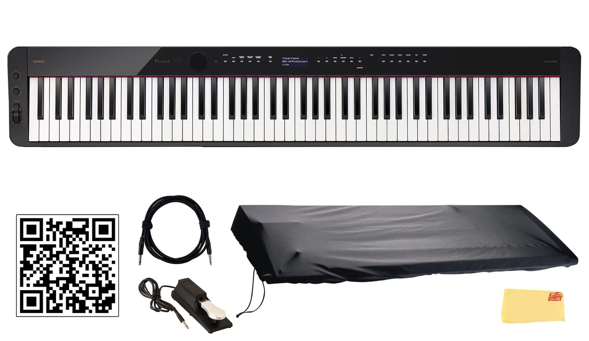 Casio PX-S3100 Privia Slim Digital Piano - Black w/ Sustain Pedal