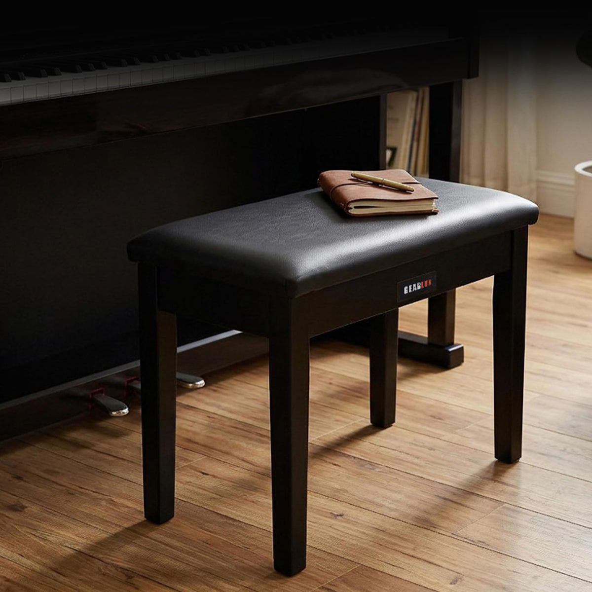 Gearlux Furniture-Style Piano Bench - Black