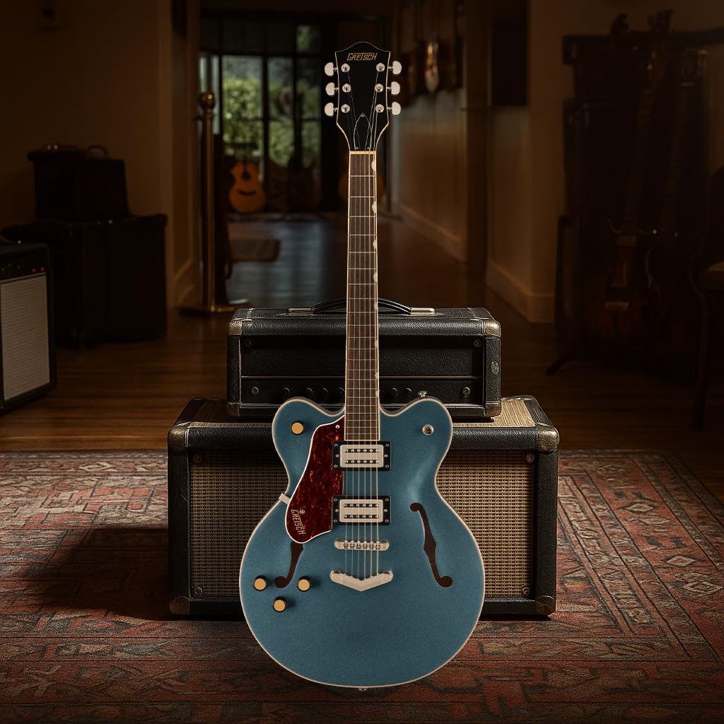 Gretsch G2622LH Streamliner Center Block Double-Cut Left-Handed Electric Guitar - Gunmetal w/ Strap