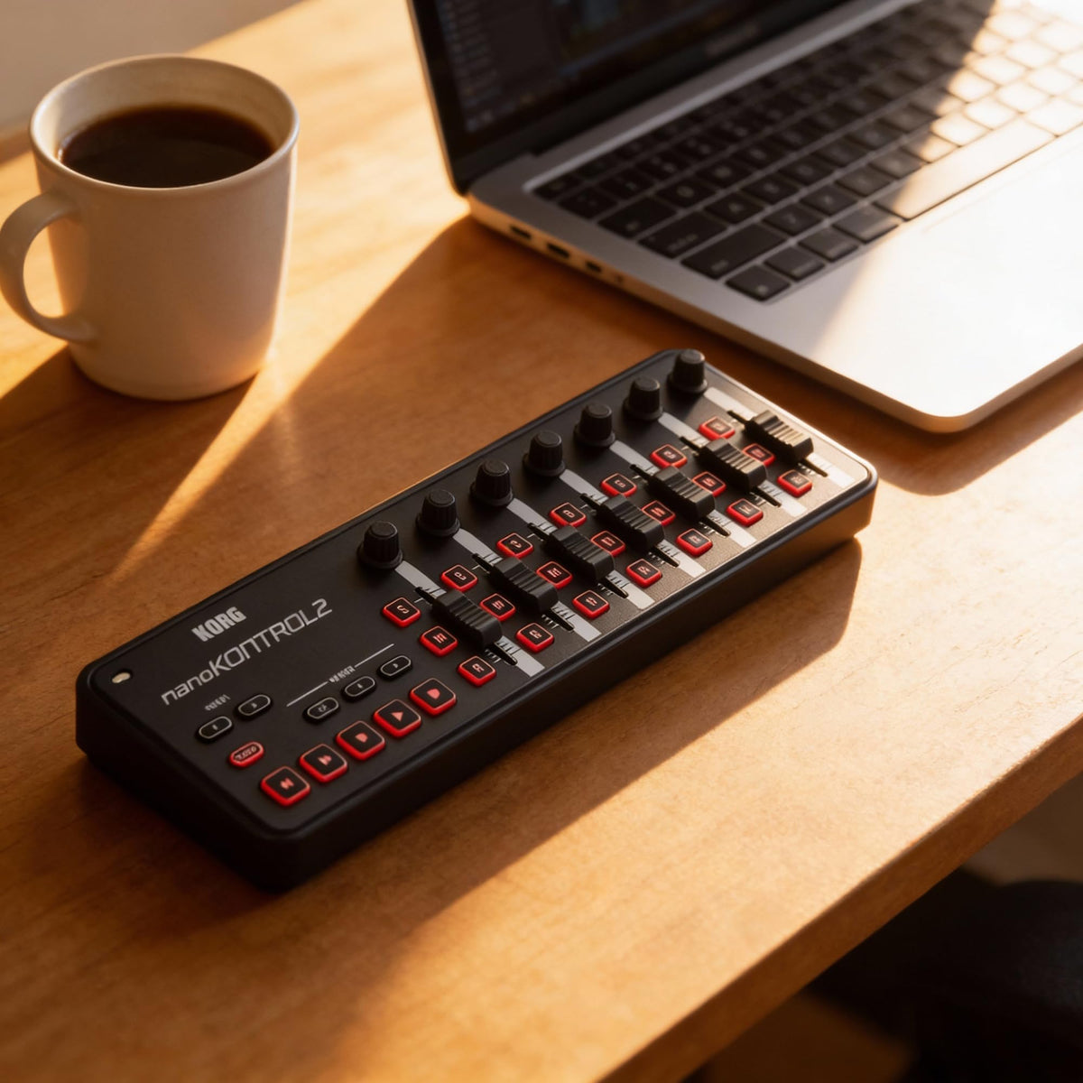 Korg nanoKONTROL2 Slim-Line USB Controller - Black w/ Headphones
