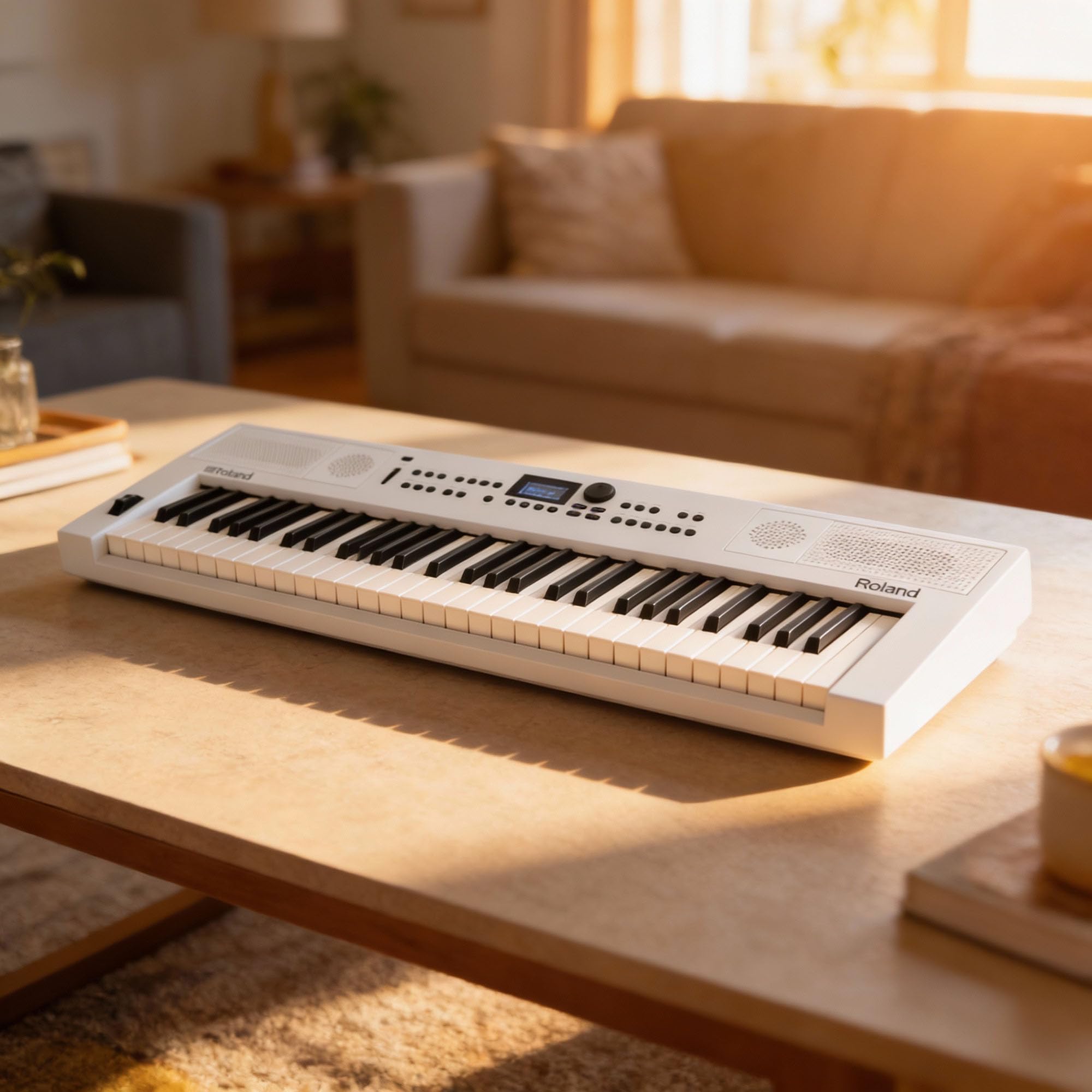 Roland GO:KEYS 5 Music Creation Keyboard - White w/ Adjustable Bench