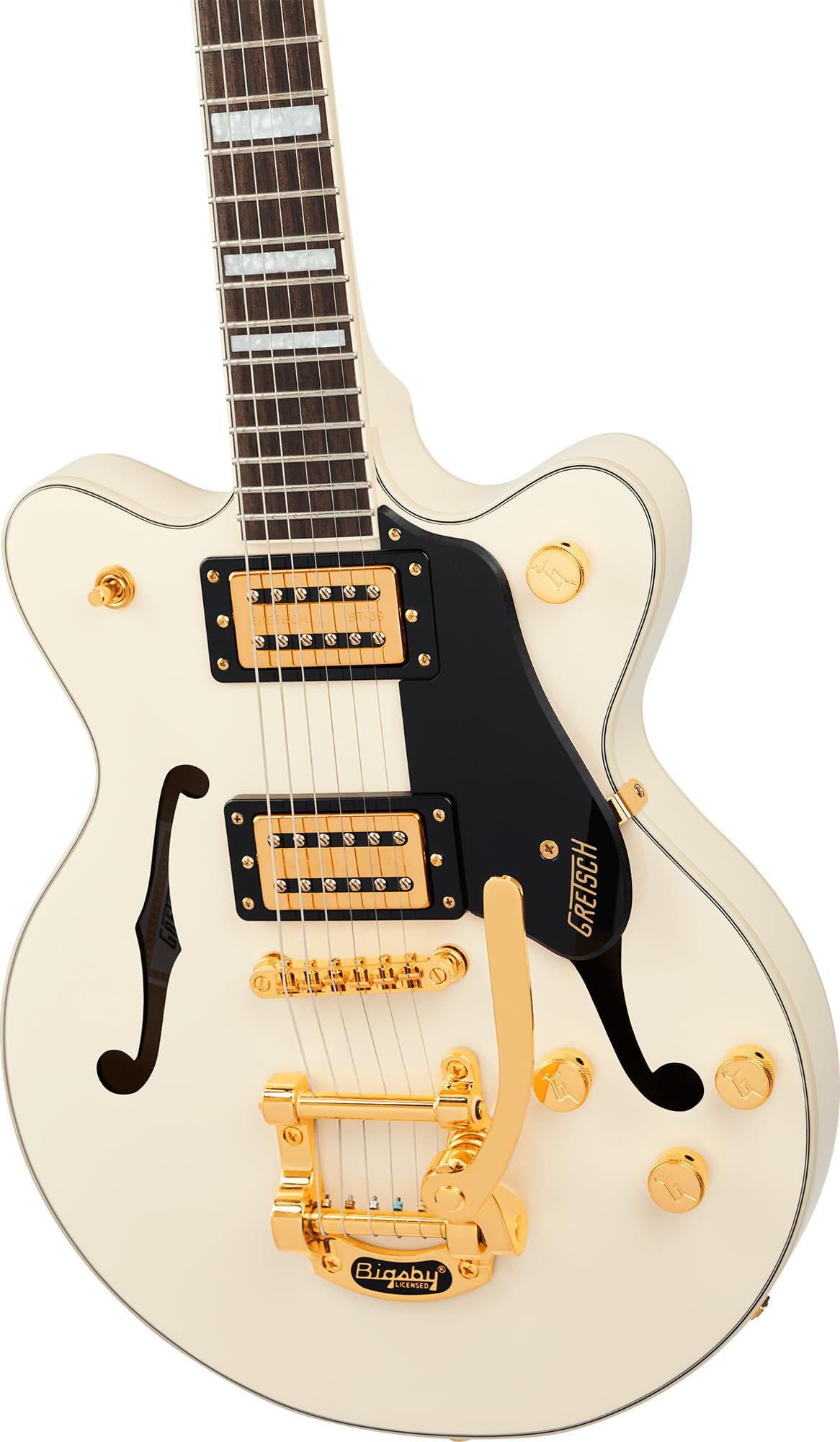 Gretsch G2655TG Streamliner Center Block Jr. Double-Cut - Vintage White w/ Strap
