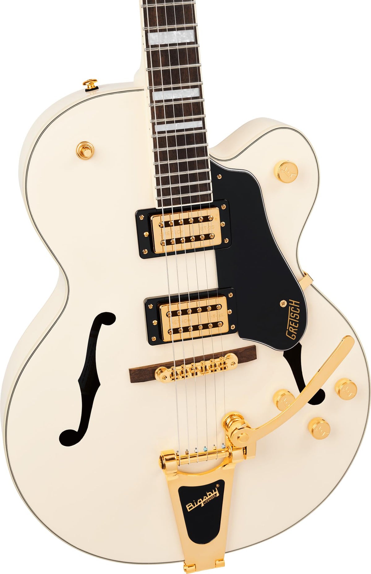 Gretsch G2420TG Streamliner Hollow Body with Bigsby Electric Guitar - Vintage White w/ Strap