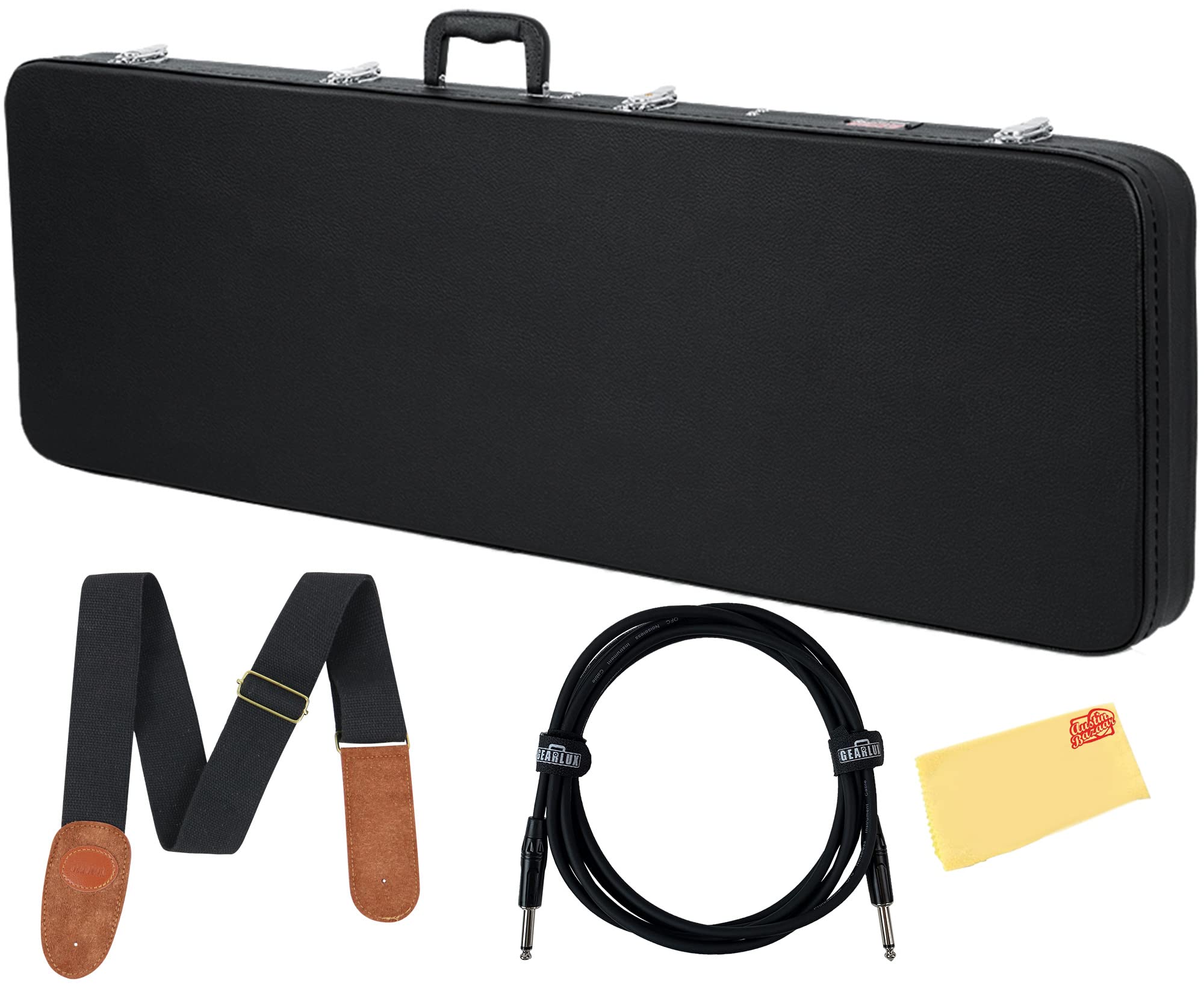 Gator GWE-BASS Wood Case for Bass Guitars w/ Instrument Cable