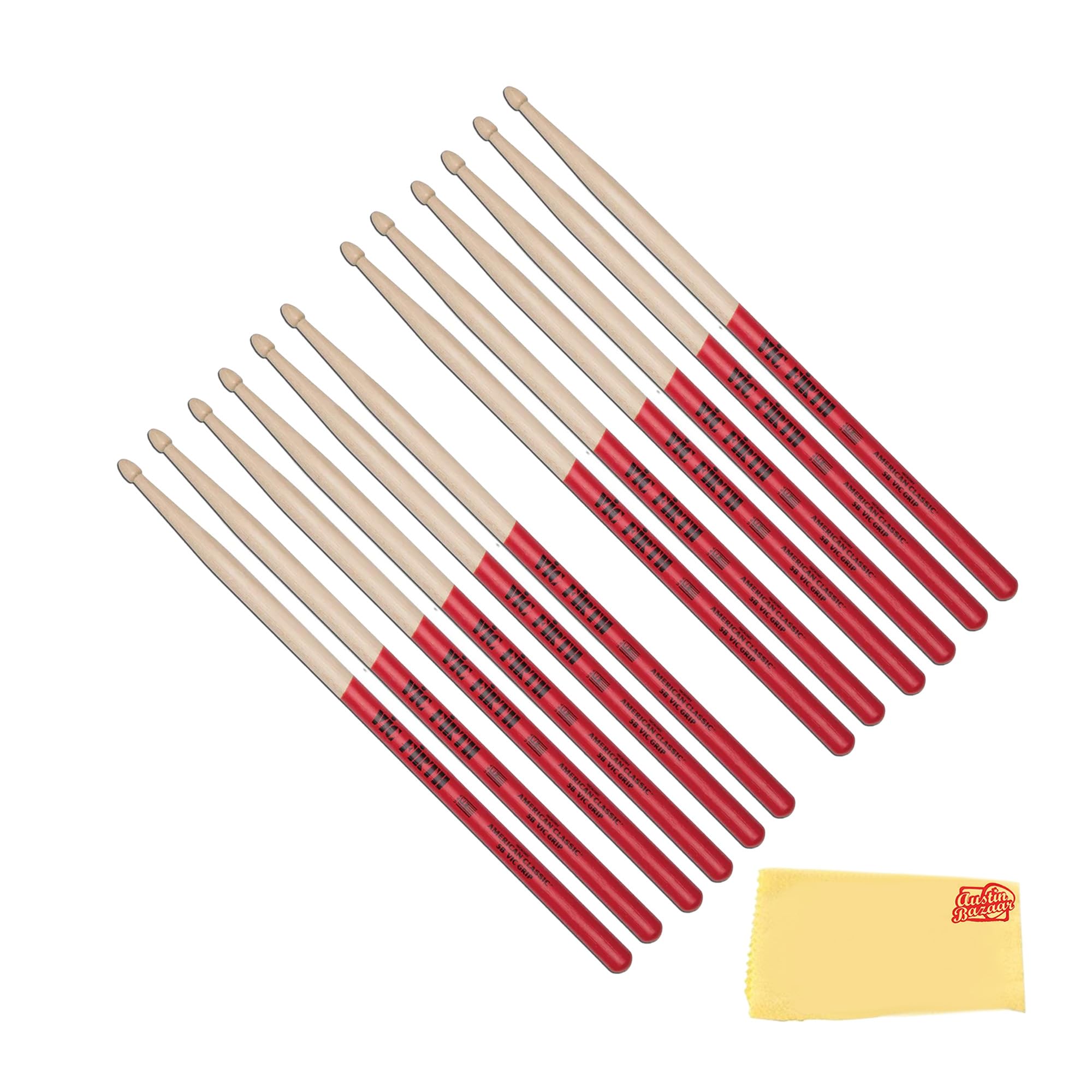 Vic Firth American Classic 5B Vic Grip Drumsticks - 6 Pack