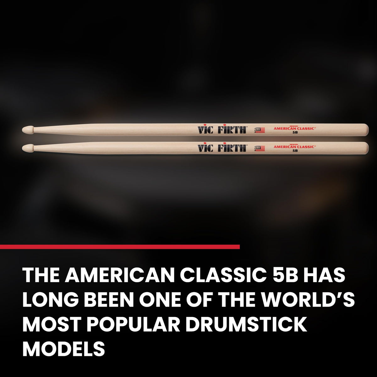 Vic Firth American Classic 5B Drumsticks - 6 Pack w/ Polishing Cloth