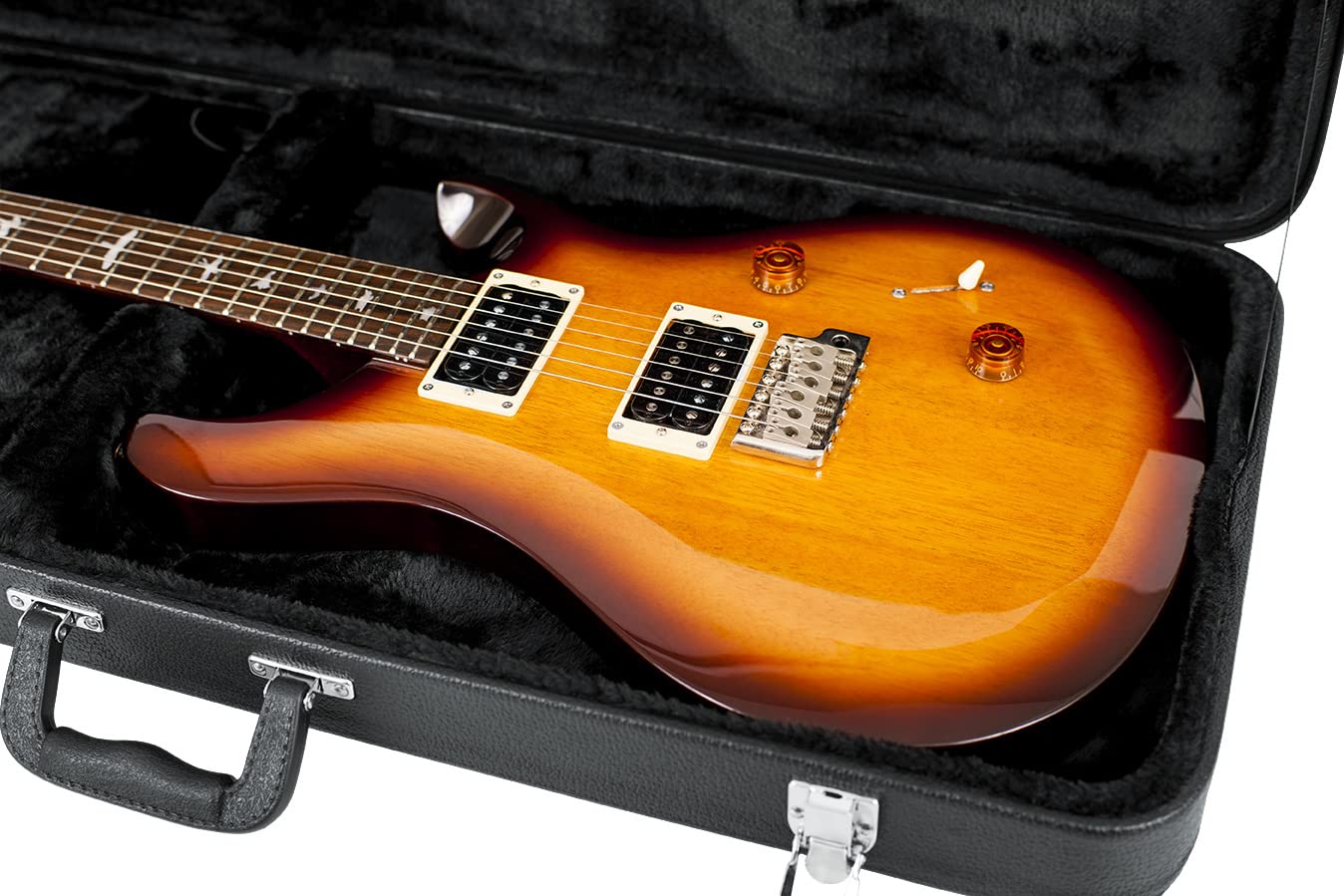 Gator GWE-ELEC-WIDE Wood Case for PRS and Wide Body Style Electric Guitars w/ Instrument Cable