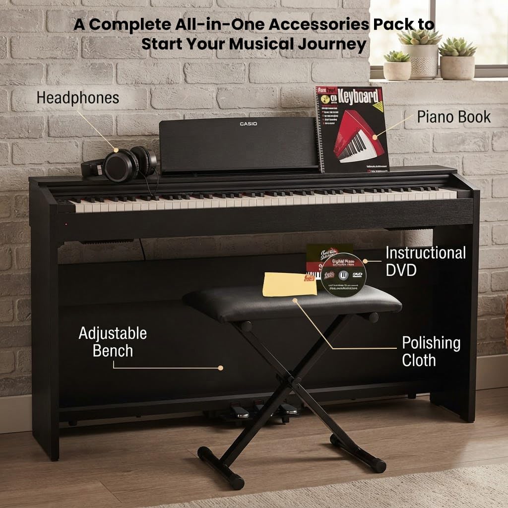 Casio PX-870 Privia Digital Piano - Black w/ Adjustable Bench