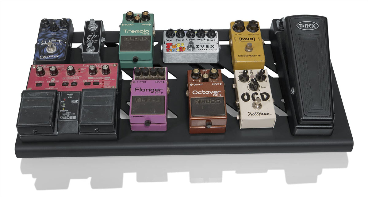 Gator Black Large Aluminum Pedal Board GPB-BAK-1 w/ Patch Cable