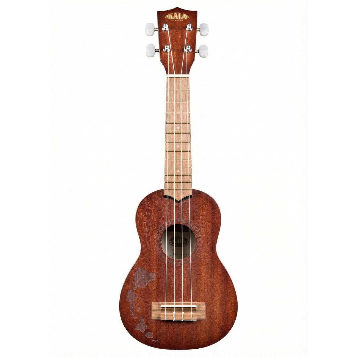 Kala KA-15S-H1 Satin Mahogany Soprano Ukulele - Hawaiian Islands w/ Gig Bag