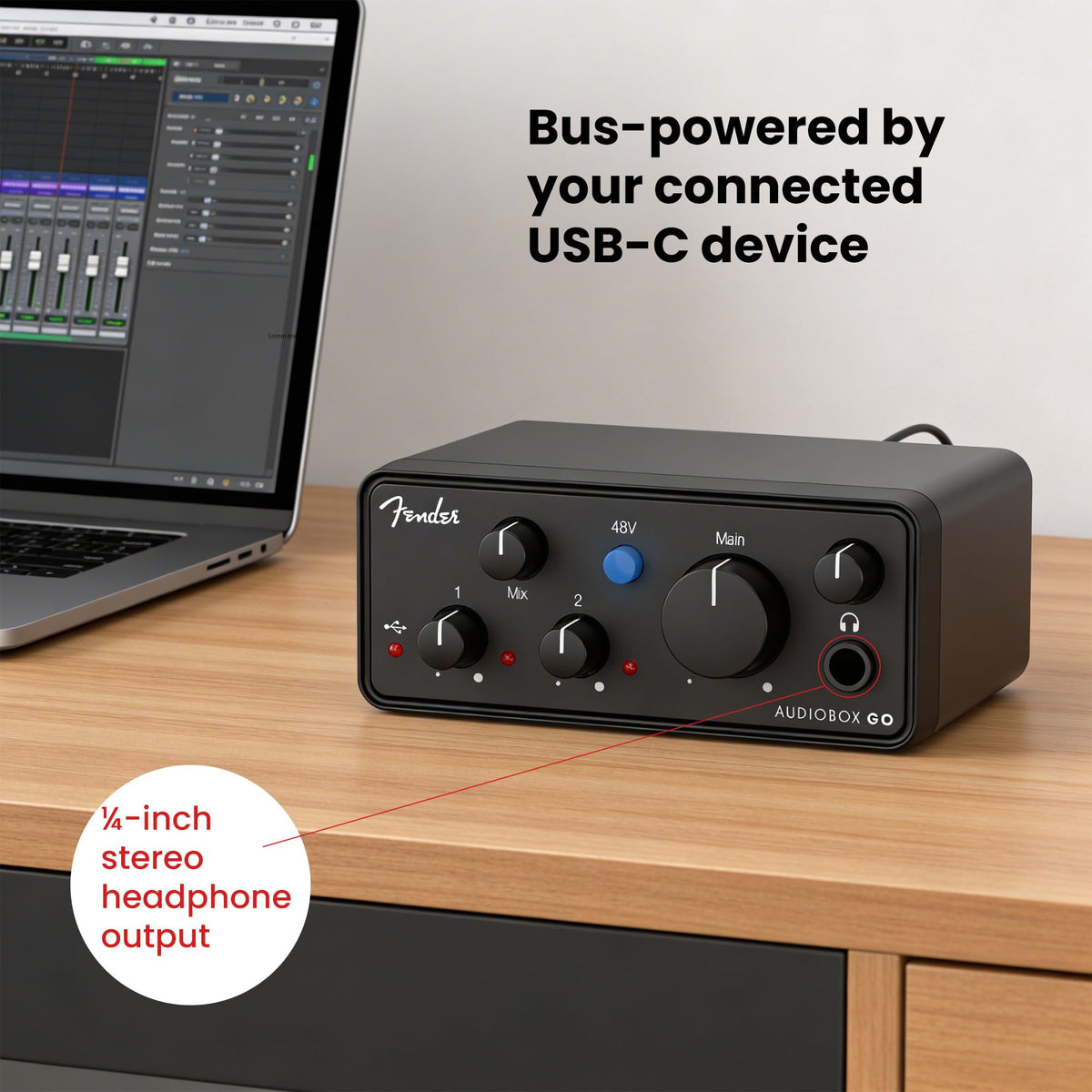 Fender AudioBox Go USB-C Audio Interface w/ Headphones