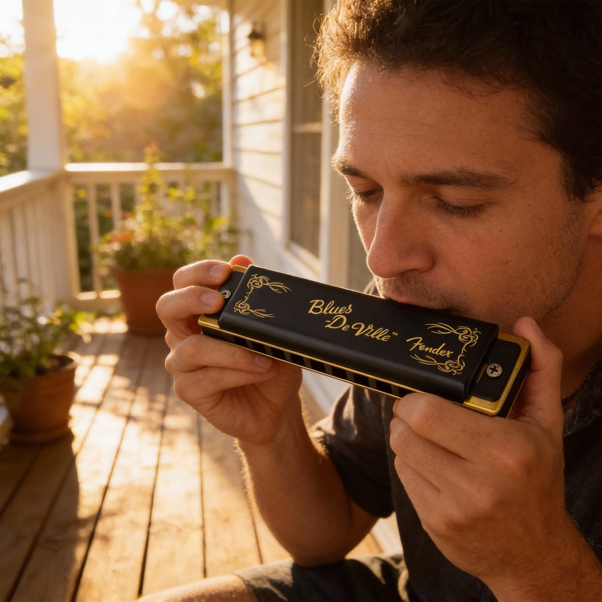 Fender Blues DeVille Harmonica - Key of D w/ Austin Bazaar Instructional Manual
