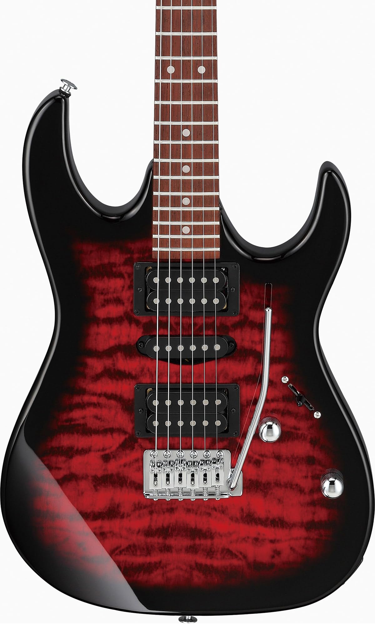 Ibanez GRX70QA RG Gio Electric Guitar - Transparent Red Burst w/ Gig Bag