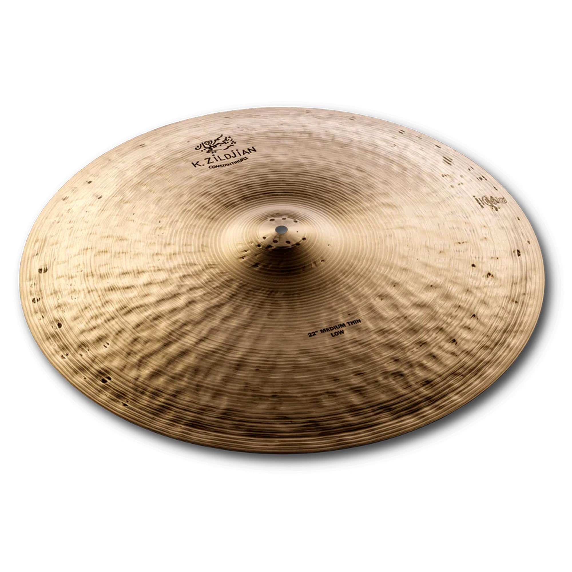 Zildjian K1119 22" K Constantinople Medium Thin Ride Cymbal, Low w/ Drumstick Bag
