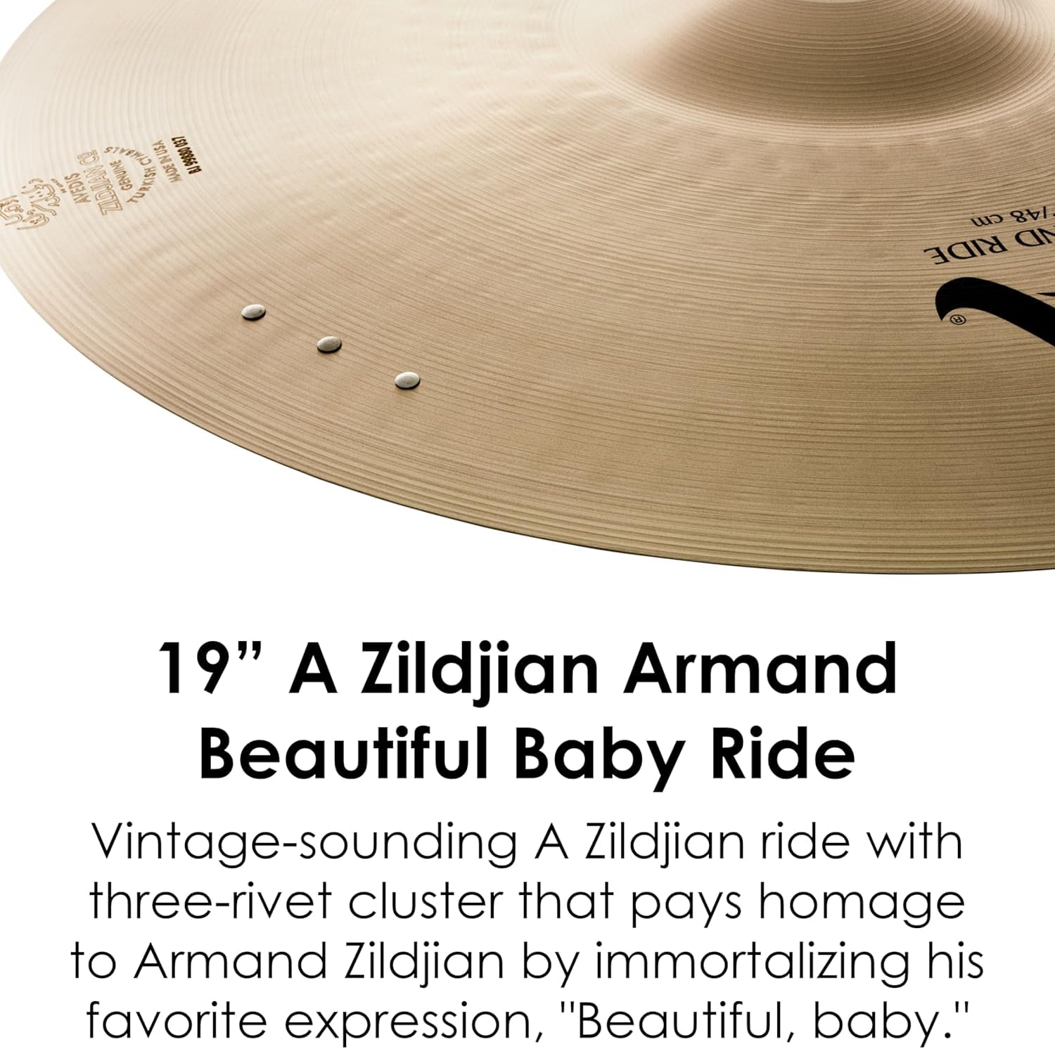 Zildjian A0044 19" A Armand Beautiful Baby Ride Cymbal